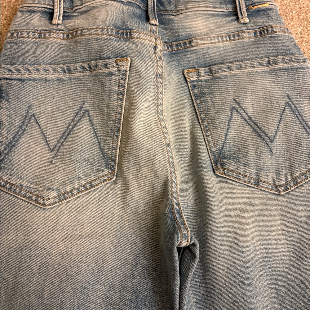 MOTHER Wide-Leg Flare Jeans in Light Blue Wash - Picture 9 of 10